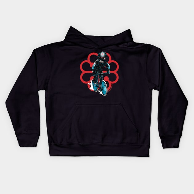 montreal winter bike Kids Hoodie by Paskalamak